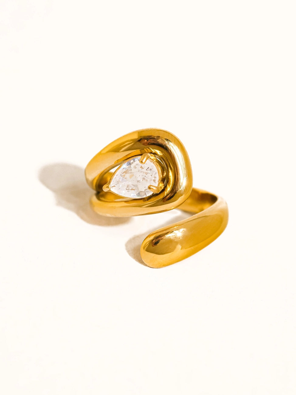 Flânerie Ronnie 18K Gold Wrap CZ Ring