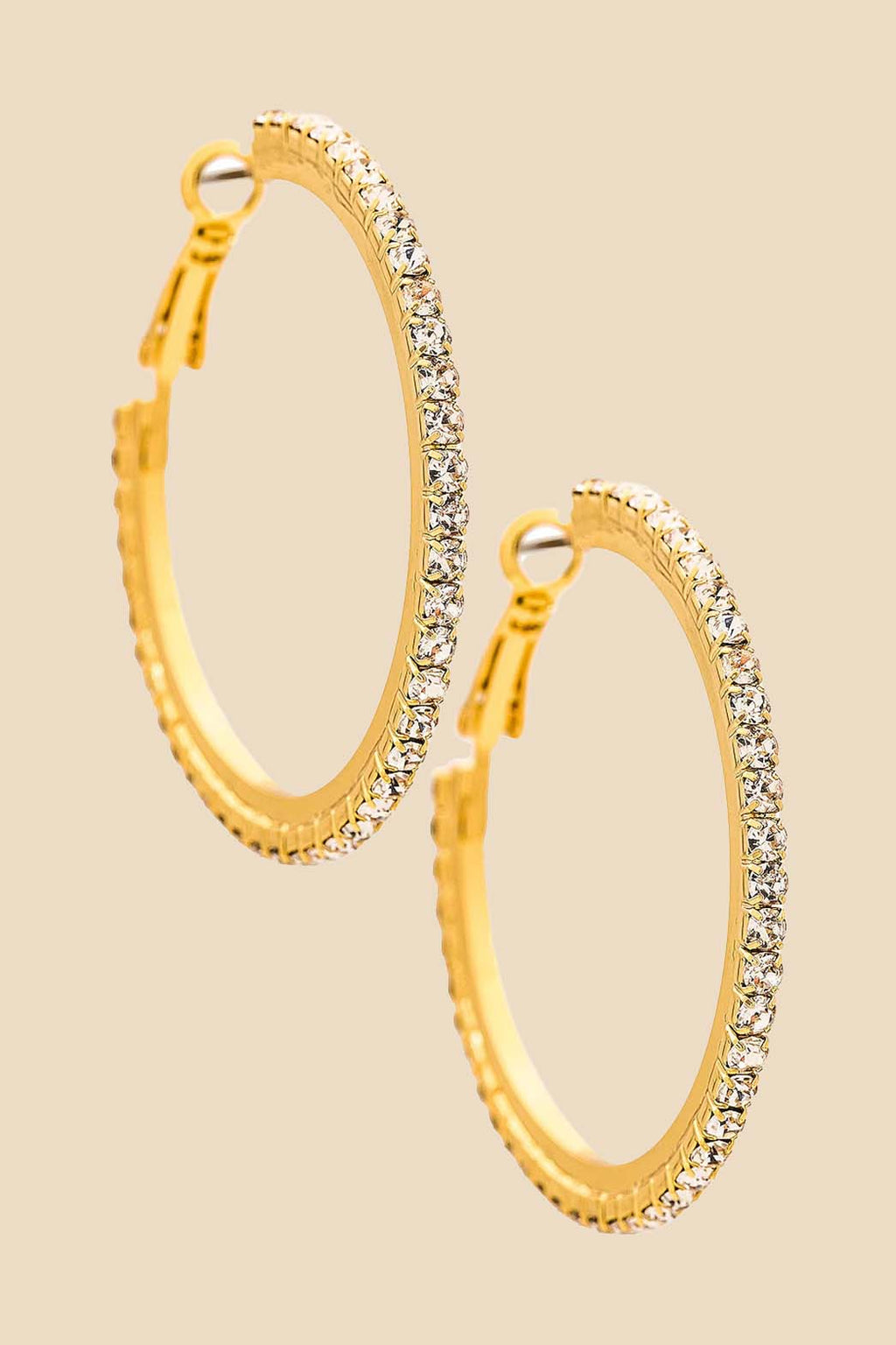Petit Moments Catherine Gold Rhinestone Hoop Earrings