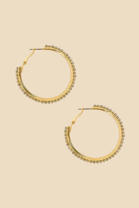 Petit Moments Catherine Gold Rhinestone Hoop Earrings