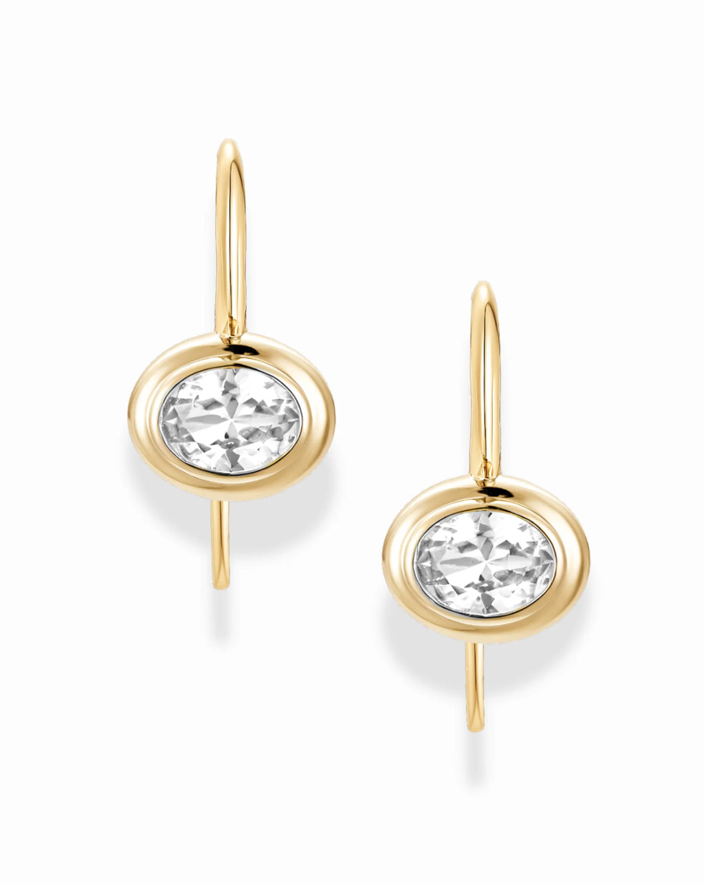 Mod + Jo Lucia Oval Gold French Hook Earrings