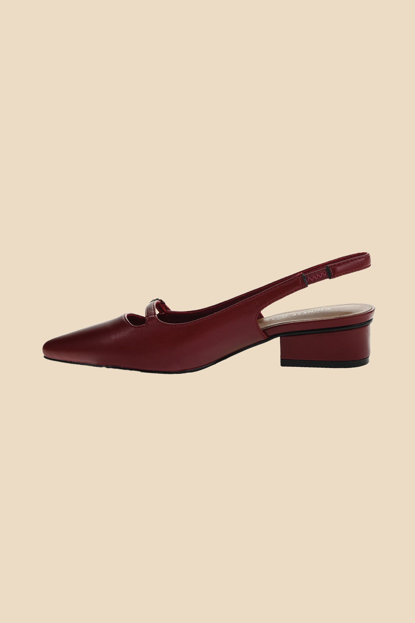 Chinese Laundry Maude Pointed Toe Slingback Low Heel (Wine)