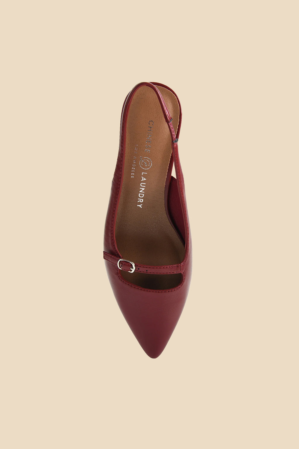 Chinese Laundry Maude Pointed Toe Slingback Low Heel (Wine)