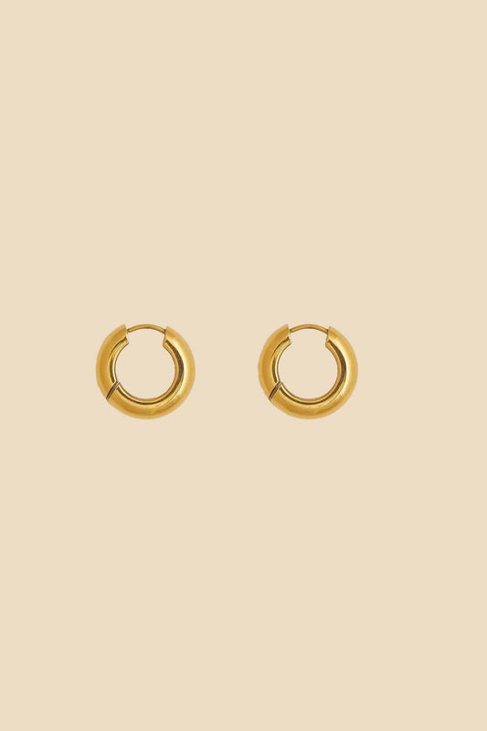 Petit Moments Moss Chunky Gold Huggie Earrings