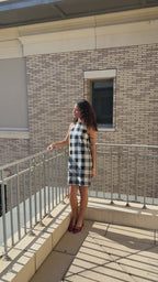 FRNCH Carra Black Gingham Sequin Tank Mini Dress