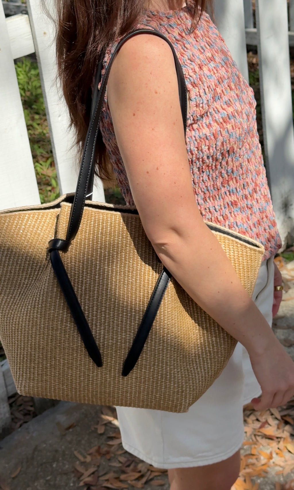 Lorenza Straw Tote Shoulder Bag