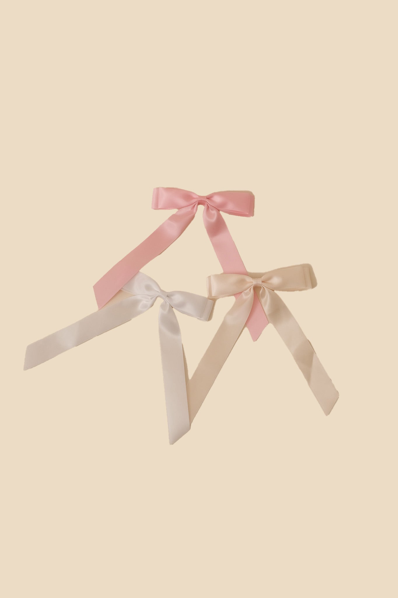Satin Bow Ribbon Hair Clip (Three Colors)