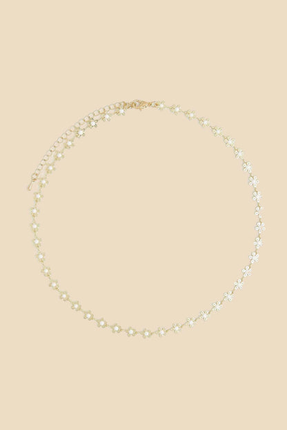 Petit Moments Shyla Gold and White Flower Necklace