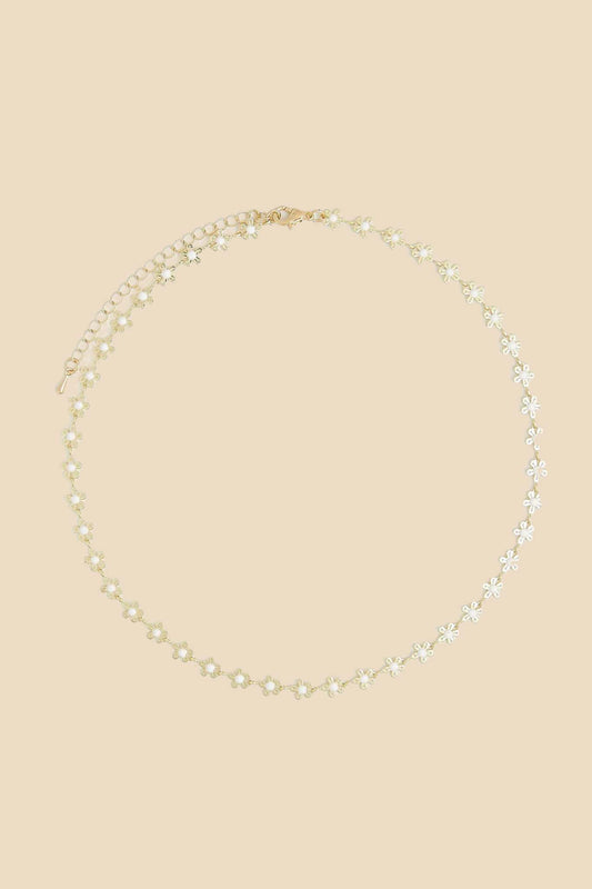Petit Moments Shyla Gold and White Flower Necklace