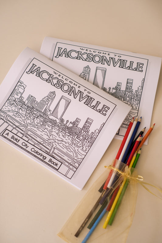 Welcome to Jacksonville: A Bold City Coloring Book + Colored Pencil Set