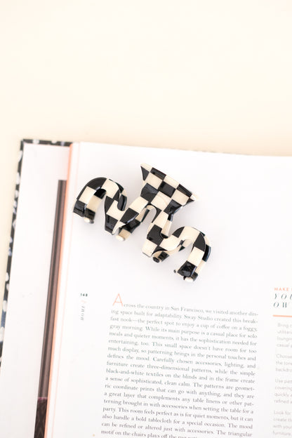 Acrylic Checkered Hair Claw Clip (2 Styles)