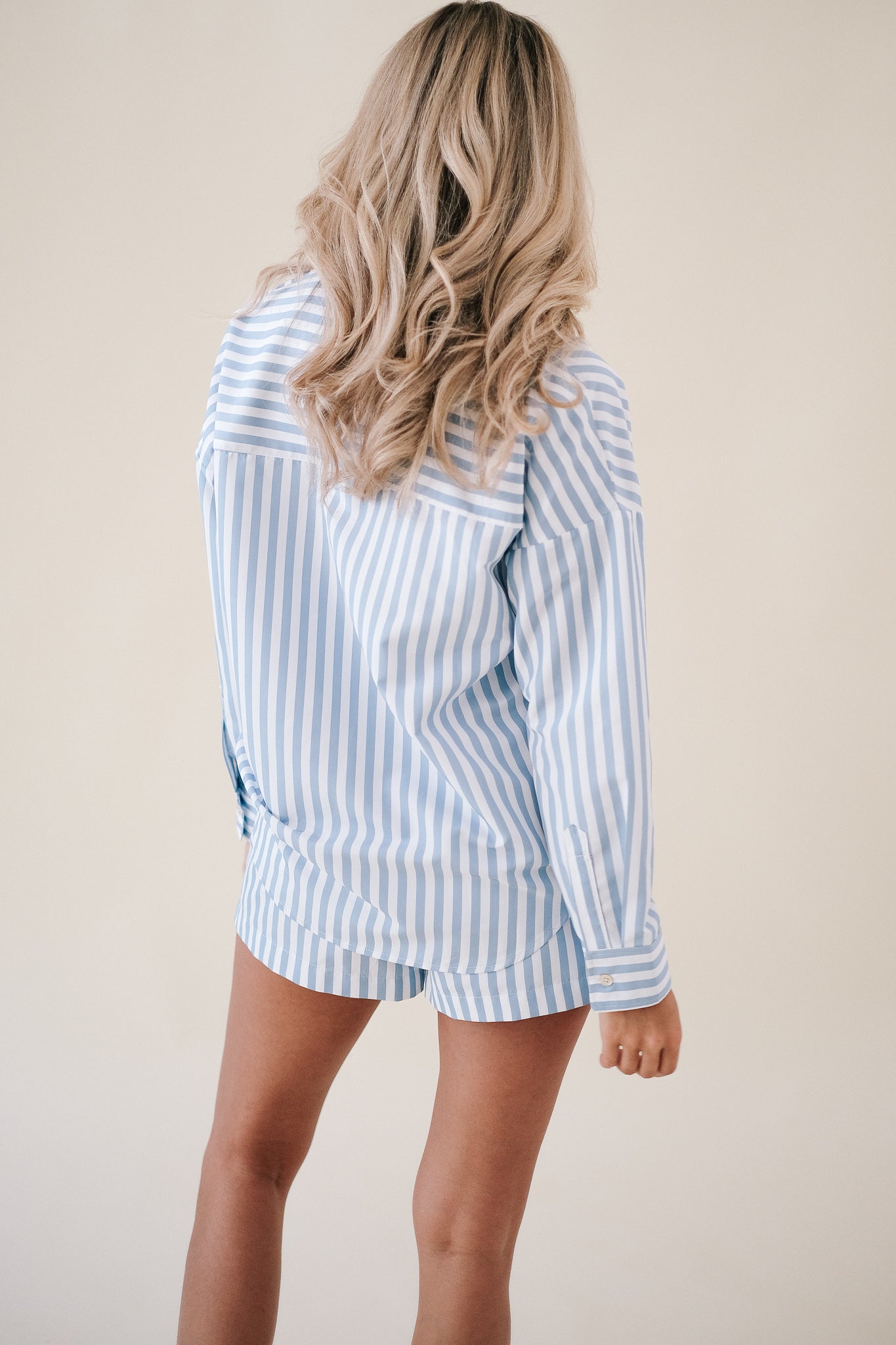 Hallie Blue Striped Relaxed Set (Shorts)