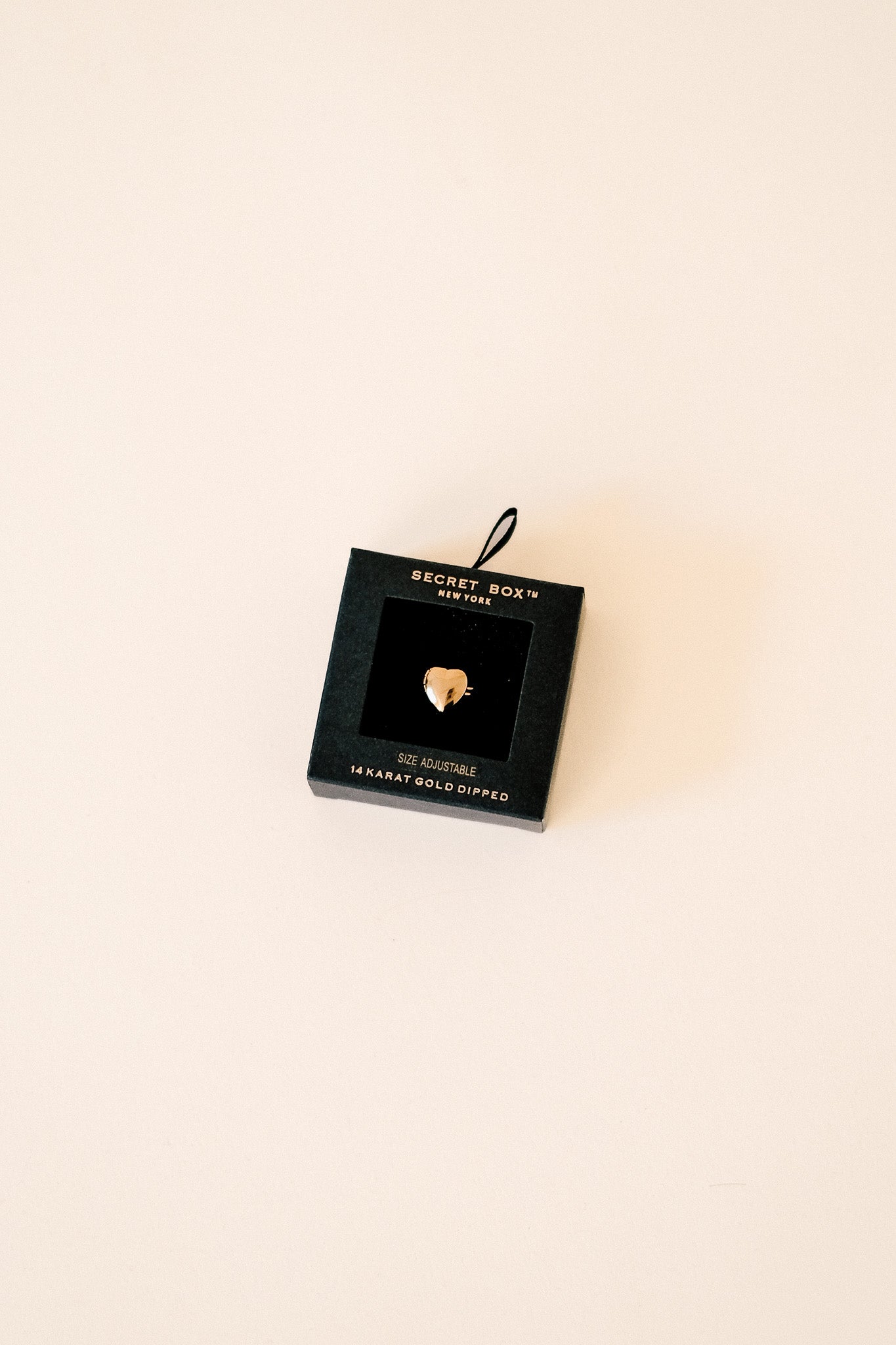 Secret Box Gold Dipped Heart Locket Ring