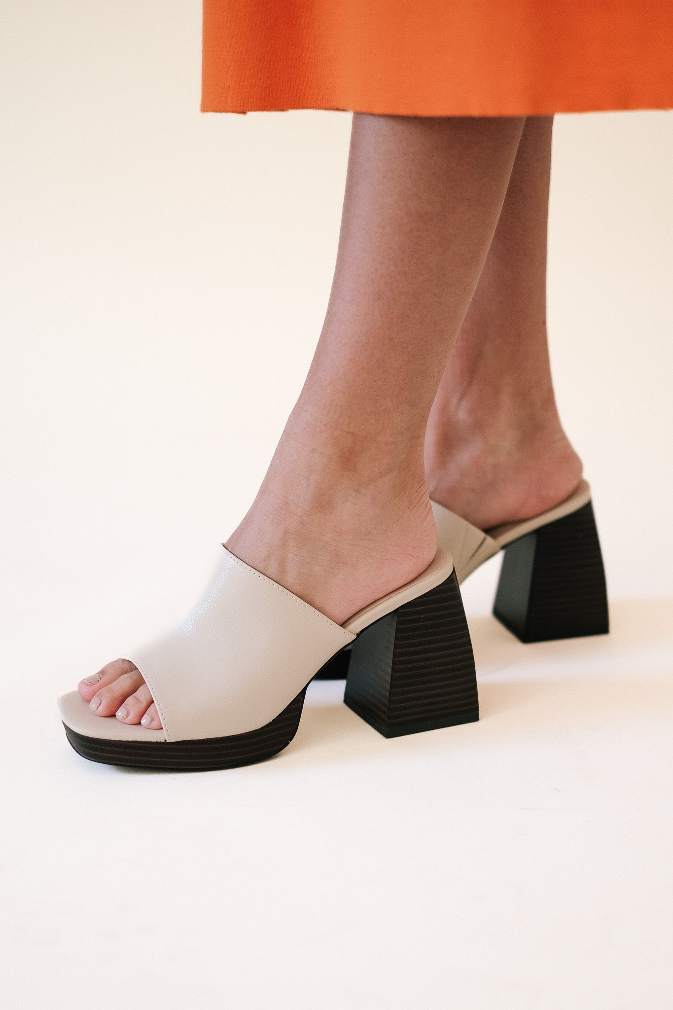 Matisse Kate Bone Contrast Mule Heels