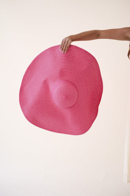 Oversized Floppy Straw Hat (Four Colors)