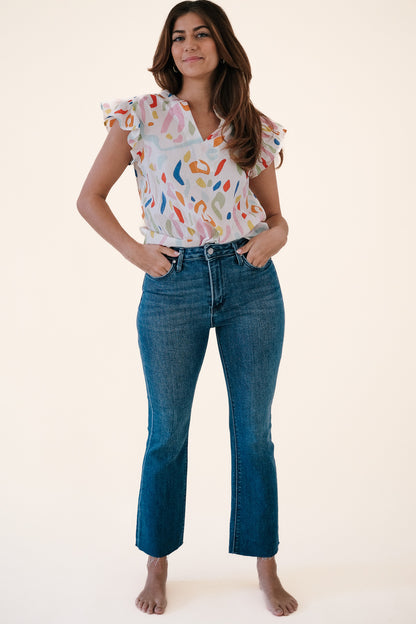 Just Black Denim Easton Medium Tonal Crop Flare Jeans