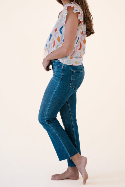 Just Black Denim Easton Medium Tonal Crop Flare Jeans