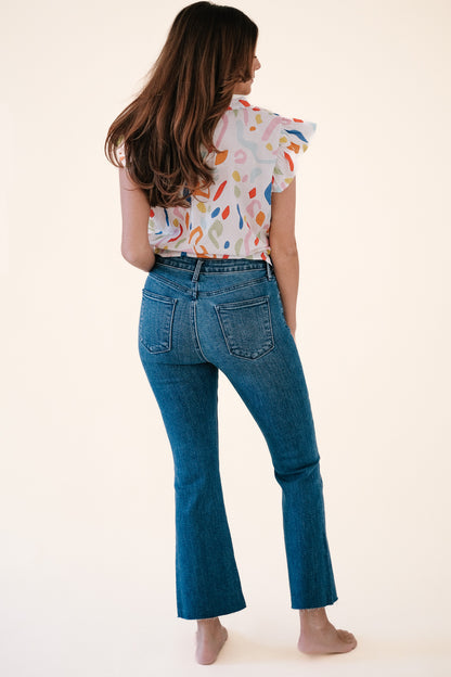 Just Black Denim Easton Medium Tonal Crop Flare Jeans