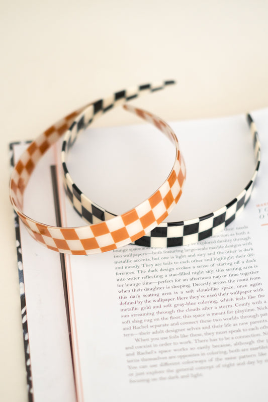 Acrylic Checkered Headband