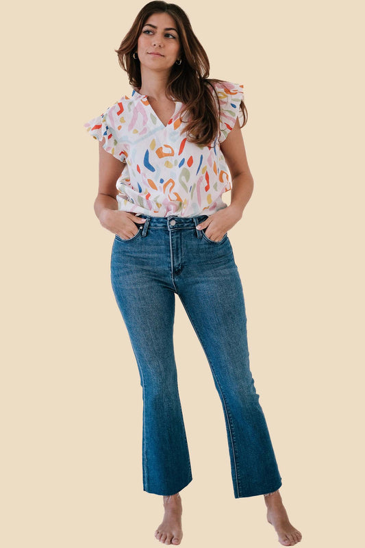 Just Black Denim Easton Medium Tonal Crop Flare Jeans